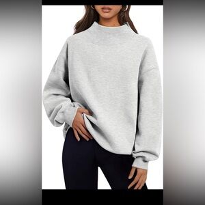 Trendy Queen Womens Oversized Sweatshirts Turtleneck Pullover Long Sleeve XL